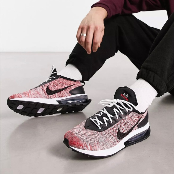 Nike Air Max Flyknit Racer Men's Shoes Black red color Multi-Sznwb